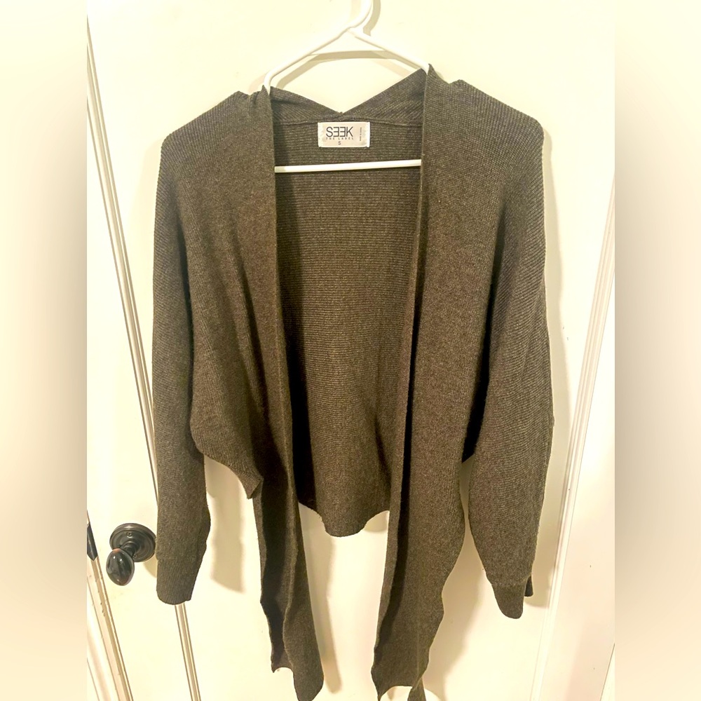 Dark olive green wrap sweater